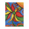 Whimsical Abstract Flower Colourful Art Postcard