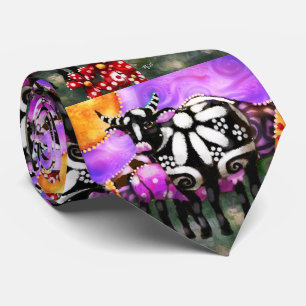 Whimsical Abstract Momma & Baby Cow Funky Farm Tie