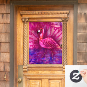 Whimsical Abstract Pink Flamingo Tropical