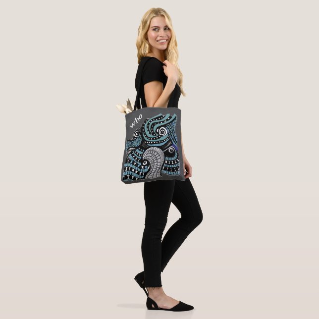 Whimsical Abstract Tentacles & Eyes Design Tote Bag (On Model)