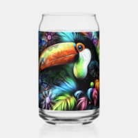 Whimsical Abstract Toucan Bird Toucans Teal Orange