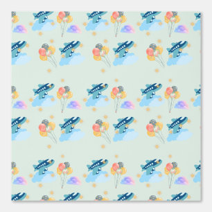 Whimsical Aeroplane and Festive Balloons  Wallpaper