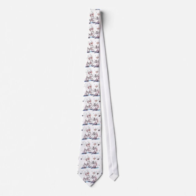 Whimsical Alaska Christmas Wildlife Tie (Front)