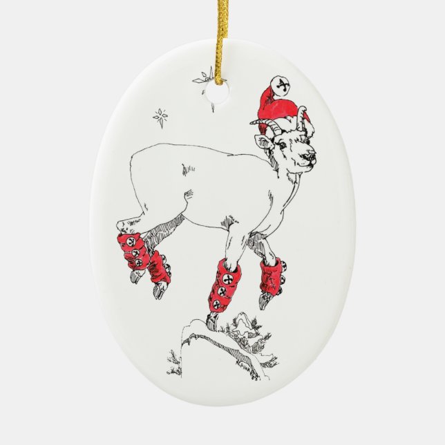 Whimsical Alaska Wildlife Christmas Tree Ornament (Front)