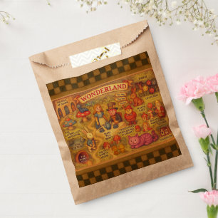 Whimsical Alice Adventures in Wonderland Map Favour Bags