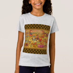 Whimsical Alice Adventures in Wonderland Map T-Shirt