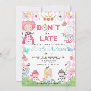 Whimsical Alice in Wonderland  Baby Shower Invitation