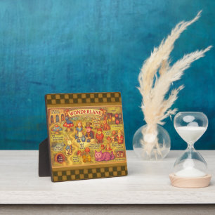 Whimsical Alice in Wonderland Map Plaque