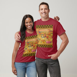 Whimsical Alice in Wonderland Map T-Shirt