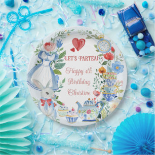 Whimsical Alice in Wonderland  Paper Plate