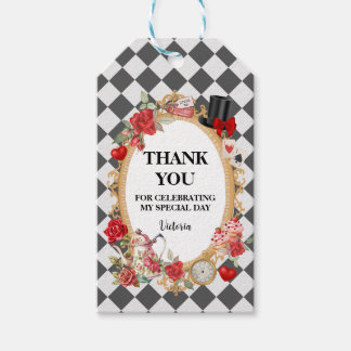 Whimsical Alice Mad Hatter Wonderland Birthday Gift Tags
