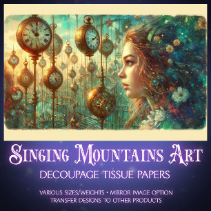 Whimsical Alice Wonderland Steampunk  Tissue Paper