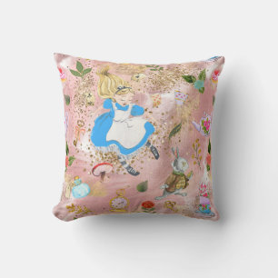 Whimsical Alice's Adventures in Wonderland Blush Cushion