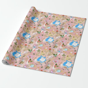Whimsical Alice's Adventures in Wonderland Party Wrapping Paper