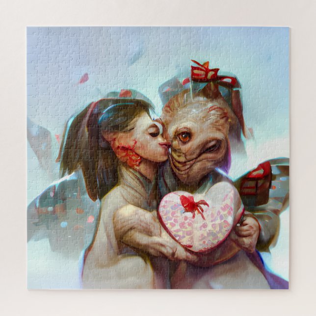 Whimsical Alien Romance Jigsaw Puzzle (Vertical)