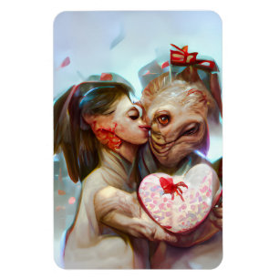 Whimsical Alien Romance Magnet