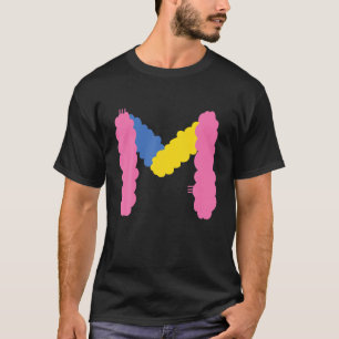 Whimsical Alphabet Letter-M Typography Character-M T-Shirt