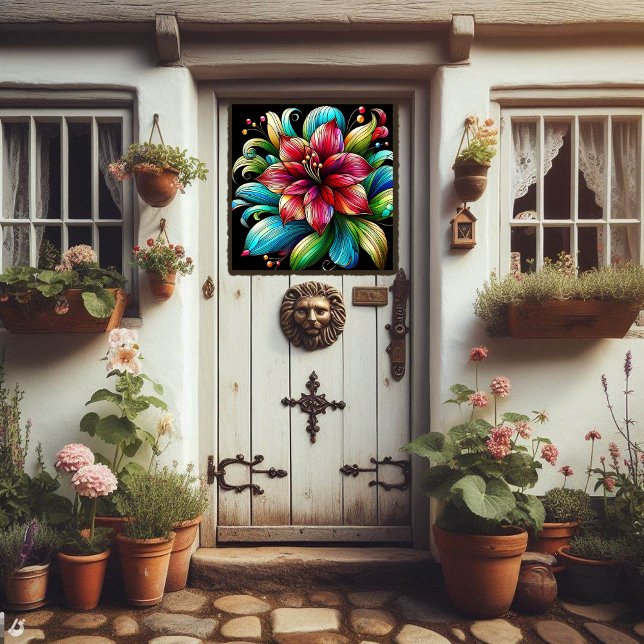 Whimsical Amaryllis Flower Faux Stained Glass (Creator Uploaded)