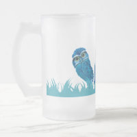 Whimsical and Adorable Blue Burrowing Owl Art