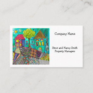 Whimsical and Colourful Home Sweet Home Business C Business Card