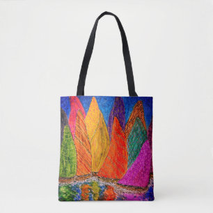 Whimsical and Colourful Sailboat Tote Bag