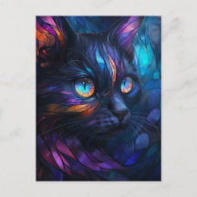 Whimsical and Colourful Stained Glass Cat