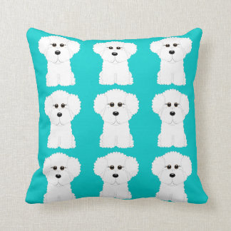 Whimsical and Cute Bichon Frise Throw Pillow