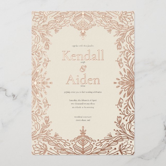 Whimsical and Elegant Rose Gold Foil Wedding (Front)