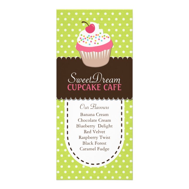 Whimsical and Fun Cupcake Rack Card (Front)