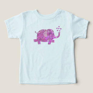 Whimsical and  Fun Pink Elephant Blowing Hearts