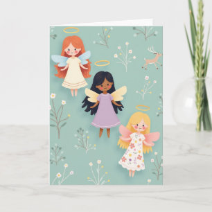 Whimsical Angel Christmas Card