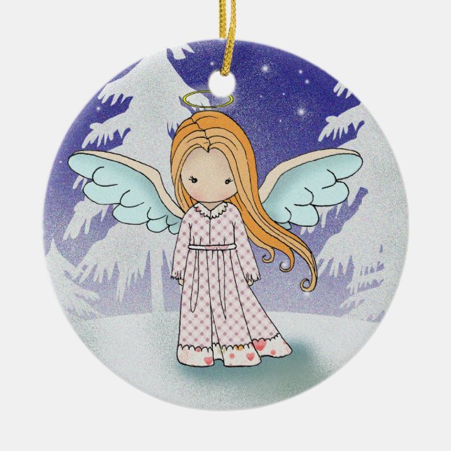 Whimsical Angel christmas Ornament (Front)