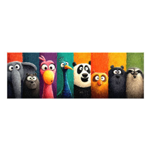 Whimsical Animal Friends Colour Poster Descriptio