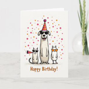 Whimsical Animal Party Card