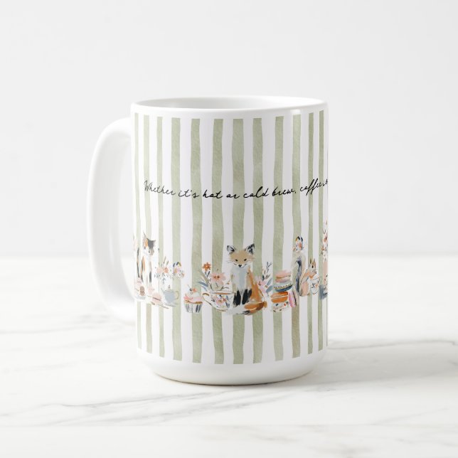 Whimsical Animals Drinking Coffee Mug (Front Left)