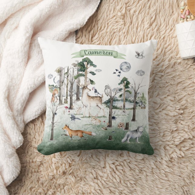 Whimsical Animals in the Woodland Customisable Cushion (Blanket)
