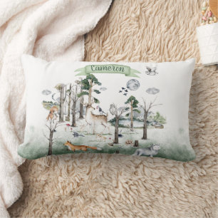 Whimsical Animals in the Woodland Customisable Lumbar Cushion