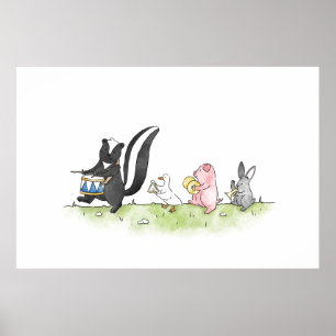 Whimsical Animals Marching Band Poster
