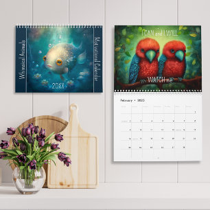 Whimsical Animals Motivational Year Inspirational Calendar