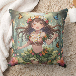 Whimsical Anime Girl Cushion