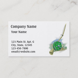 Whimsical Antique Fishing Reel Business Card