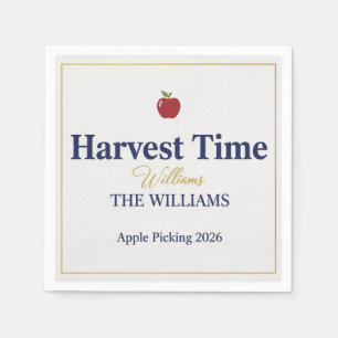 Whimsical Apple Picking Autumn Birthday Party Pape Napkin