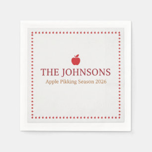 Whimsical Apple Picking Autumn Birthday Party Pape Napkin