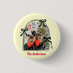 Whimsical Arch Frane Christmas Photo 3 Cm Round Badge