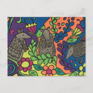 Whimsical Armadillos Postcard