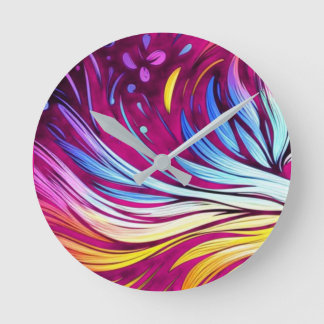 Whimsical Art on an 8"  Round Clock
