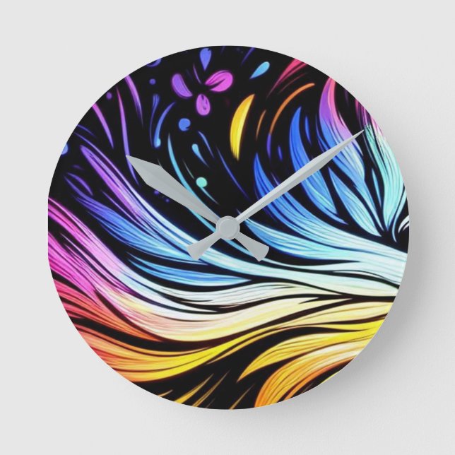 Whimsical Art on an 8"  Round Clock (Front)