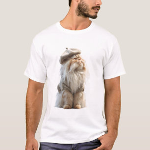 Whimsical Artist Persian Cat Figurine T-Shirt