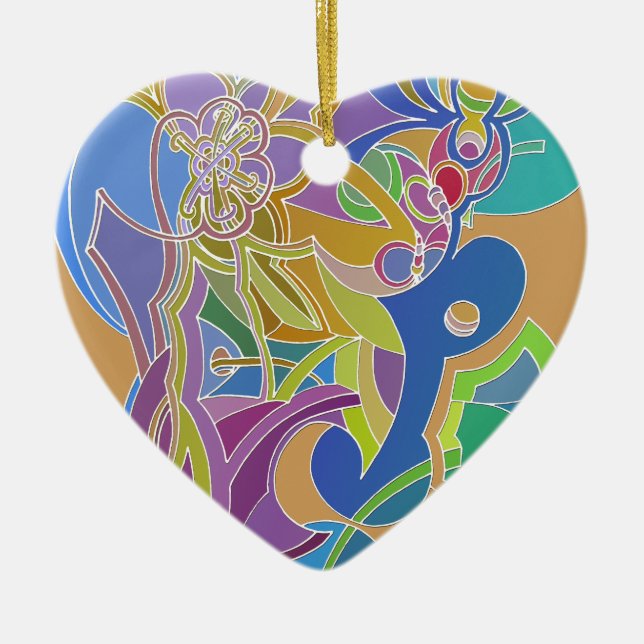 Whimsical Artwork Ceramic Tree Decoration (Front)