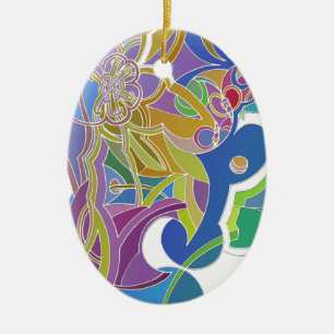 Whimsical Artwork Ceramic Tree Decoration